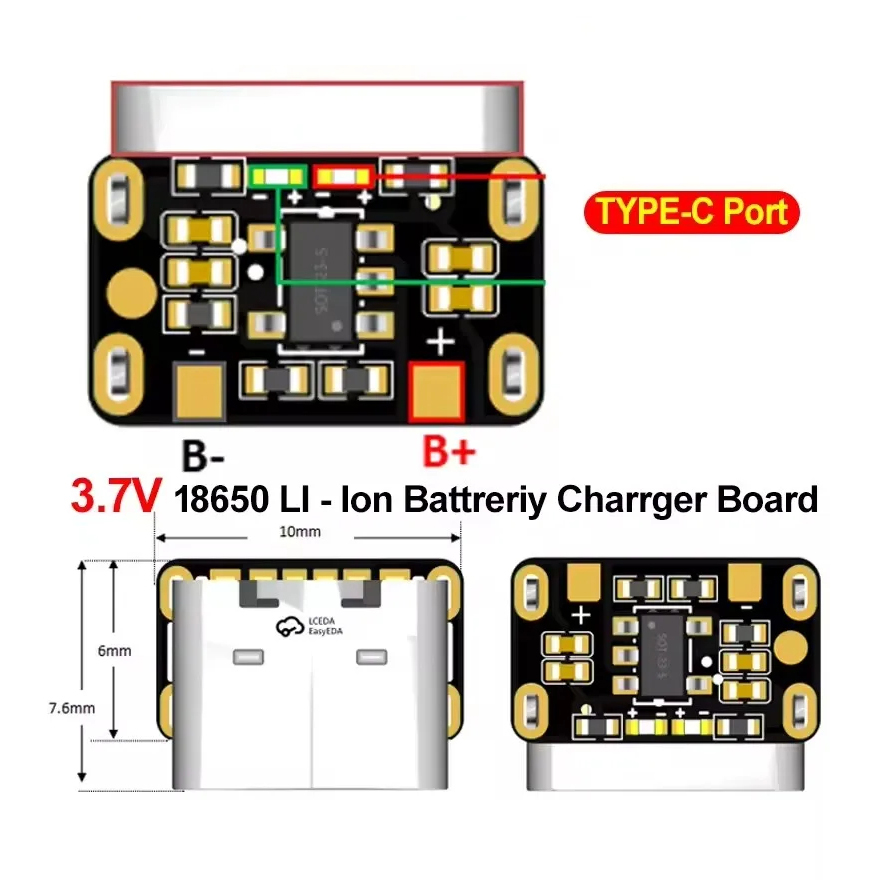 1-50PCS Type-C 18650 Lithium B - огляд і ціна Power Banks